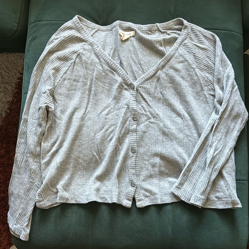 Madewell waffle button up top